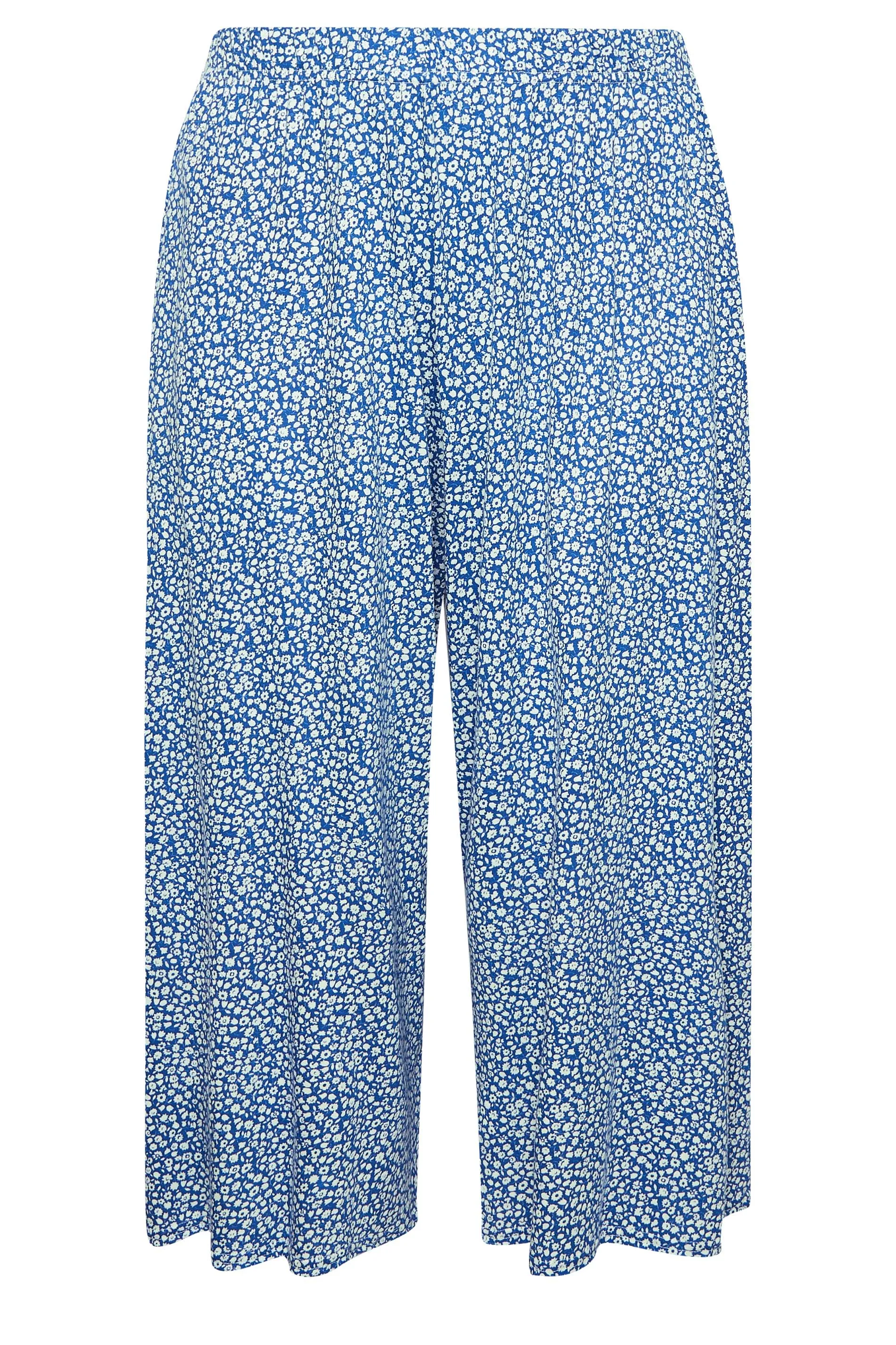 LIMITED COLLECTION Curve Blue Ditsy Print Extra Wide Leg Culottes