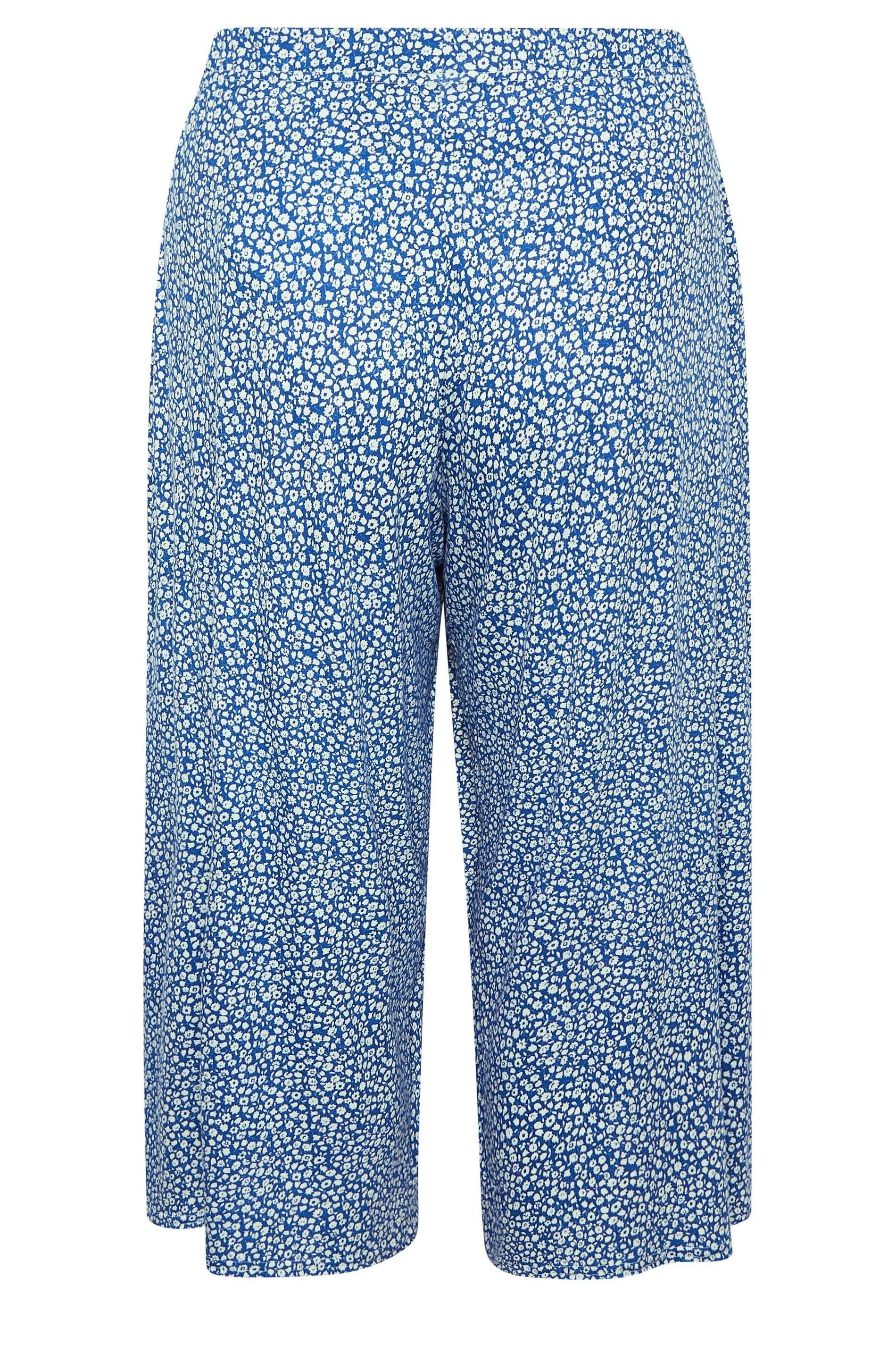 LIMITED COLLECTION Curve Blue Ditsy Print Extra Wide Leg Culottes