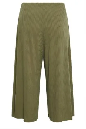 LIMITED COLLECTION Curve Khaki Green Ribbed Culottes