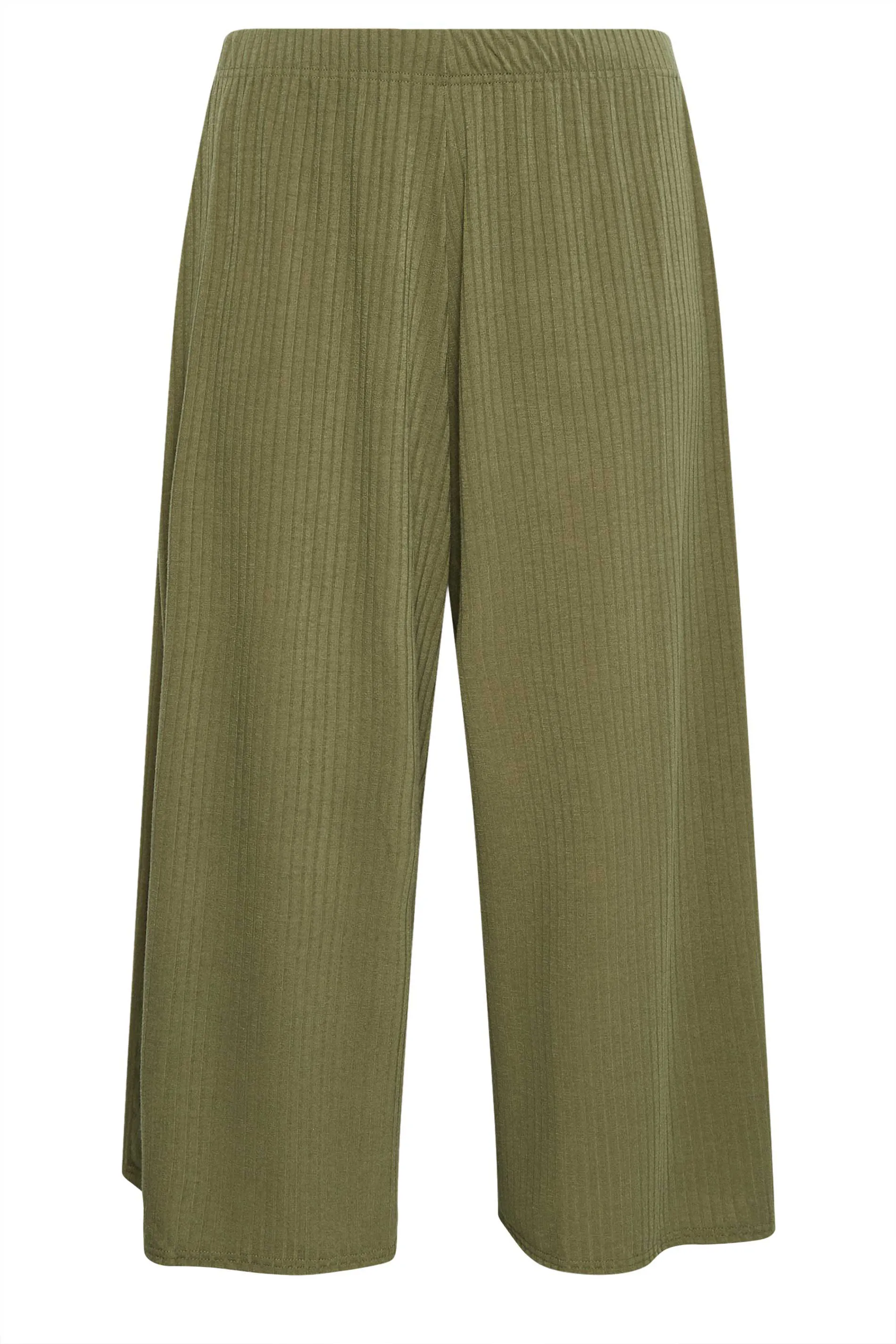 LIMITED COLLECTION Curve Khaki Green Ribbed Culottes