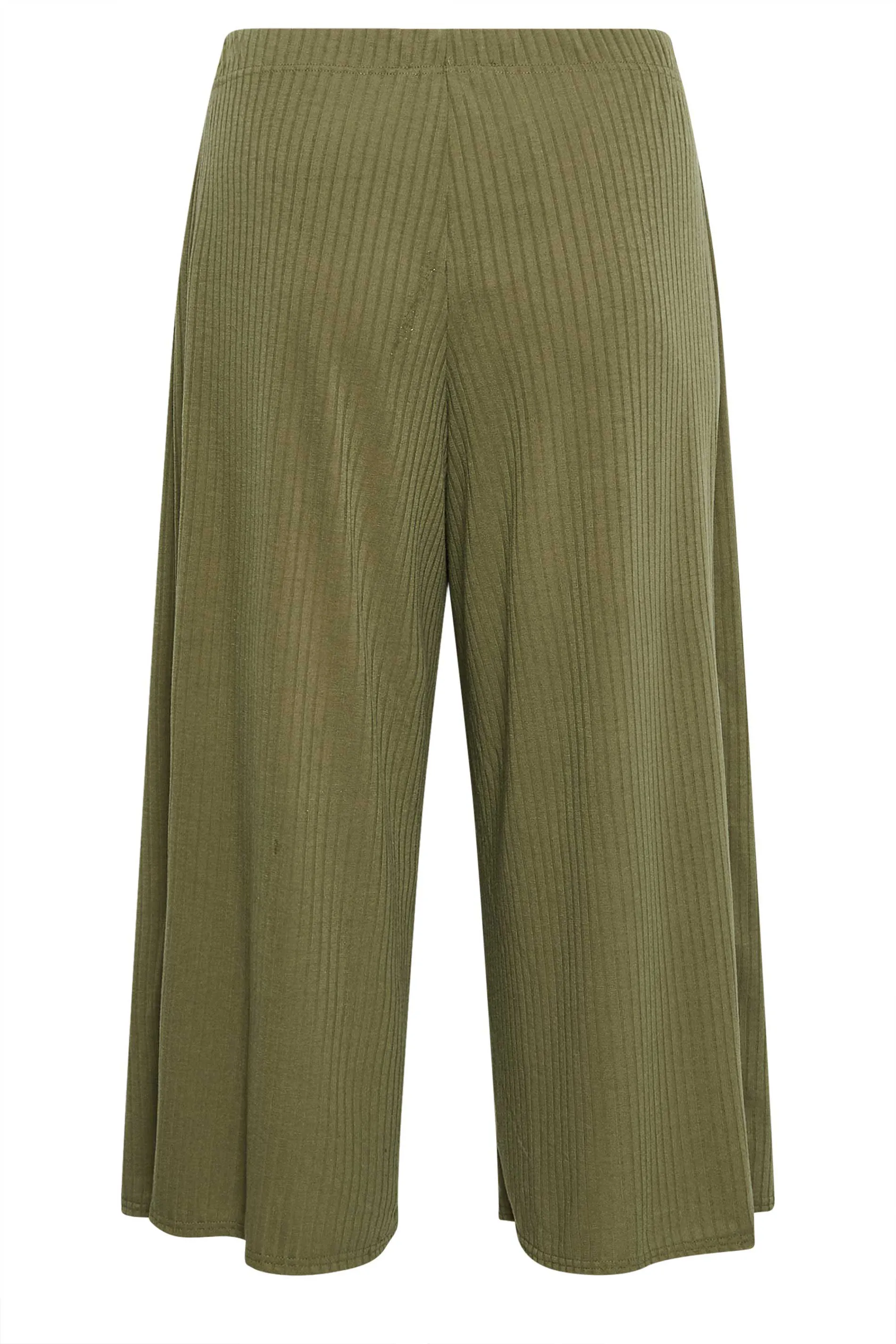 LIMITED COLLECTION Curve Khaki Green Ribbed Culottes