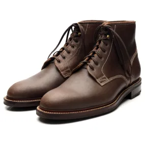 'Lisbon 2' Brown Waxed Leather Boots UK 10.5 US 11.5