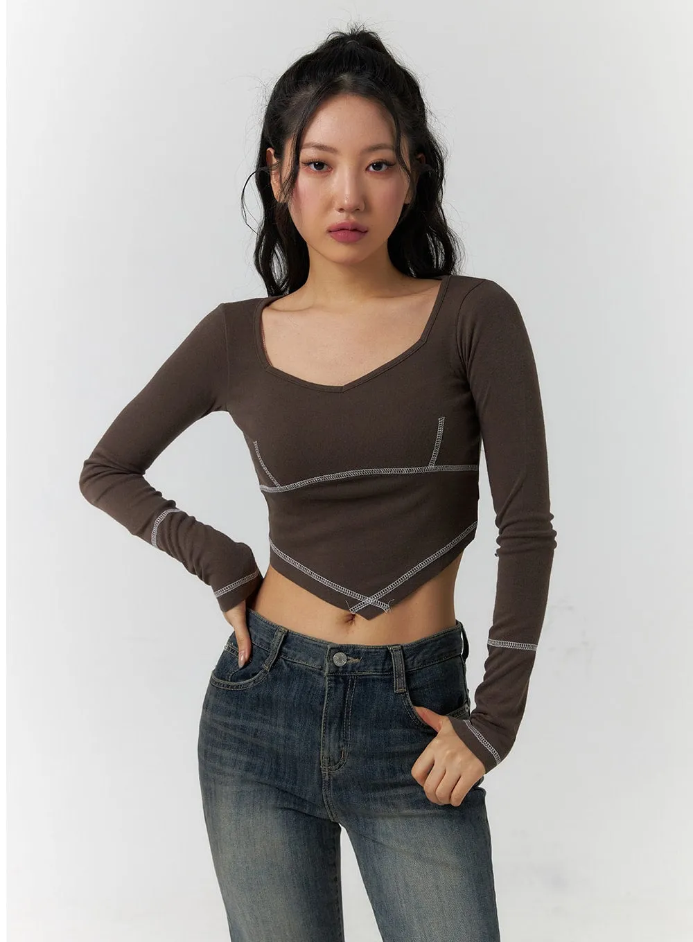 Long Sleeve Crop Top CF401