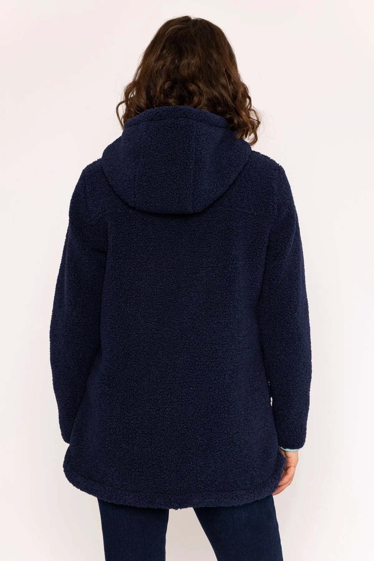 Longline Teddy Fleece in Navy