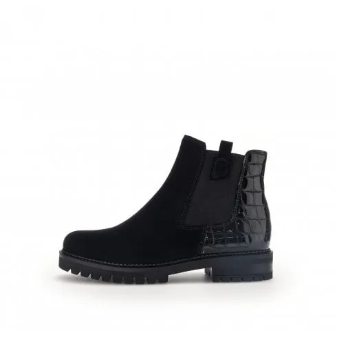 Low Chelsea Ankle Boot with Croc Detail - Liquer 52.720