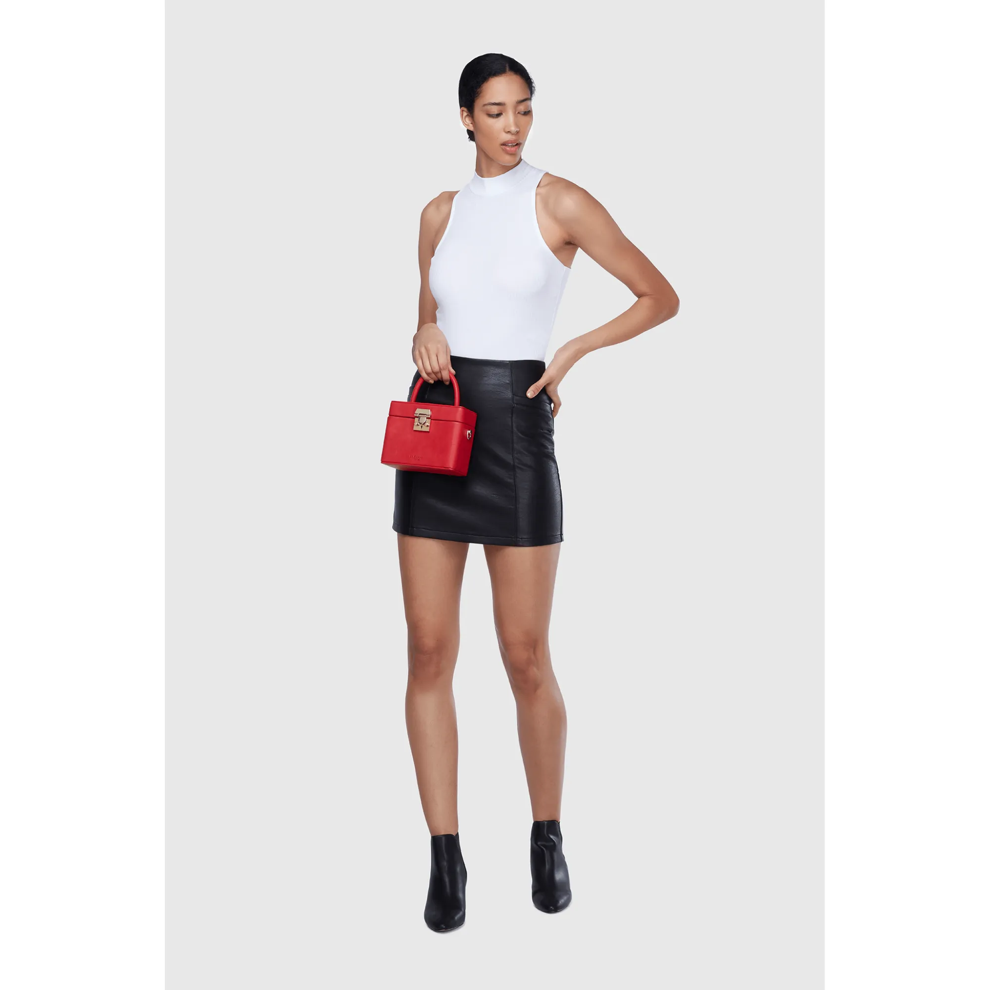 Mae Red Vegan Crossbody Satchel