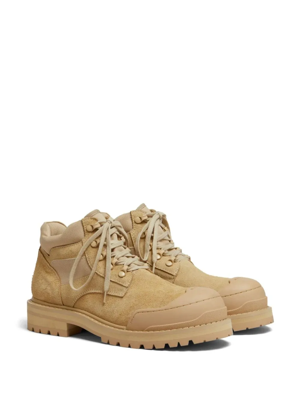 MARNI - Suede Combat Boot In Beige