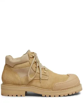 MARNI - Suede Combat Boot In Beige