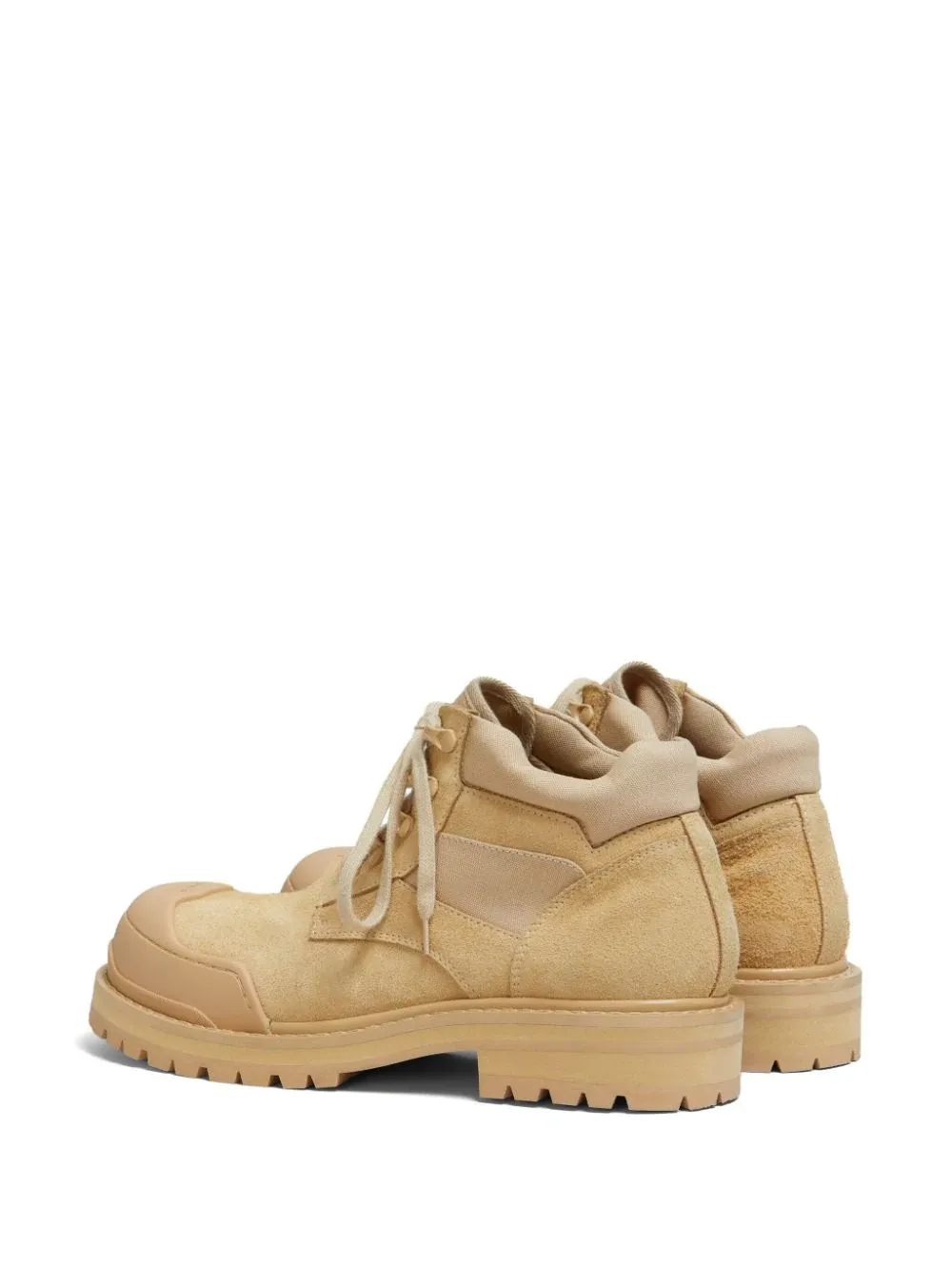 MARNI - Suede Combat Boot In Beige