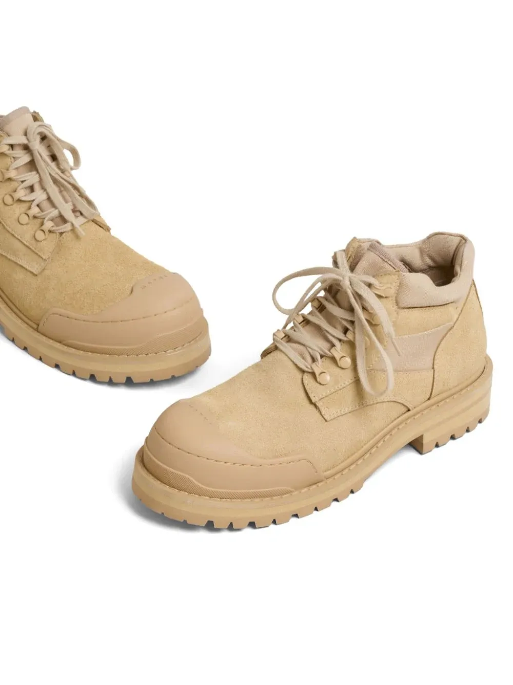 MARNI - Suede Combat Boot In Beige