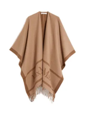 MAX MARA Beige Wool Poncho for Women - FW24 Collection