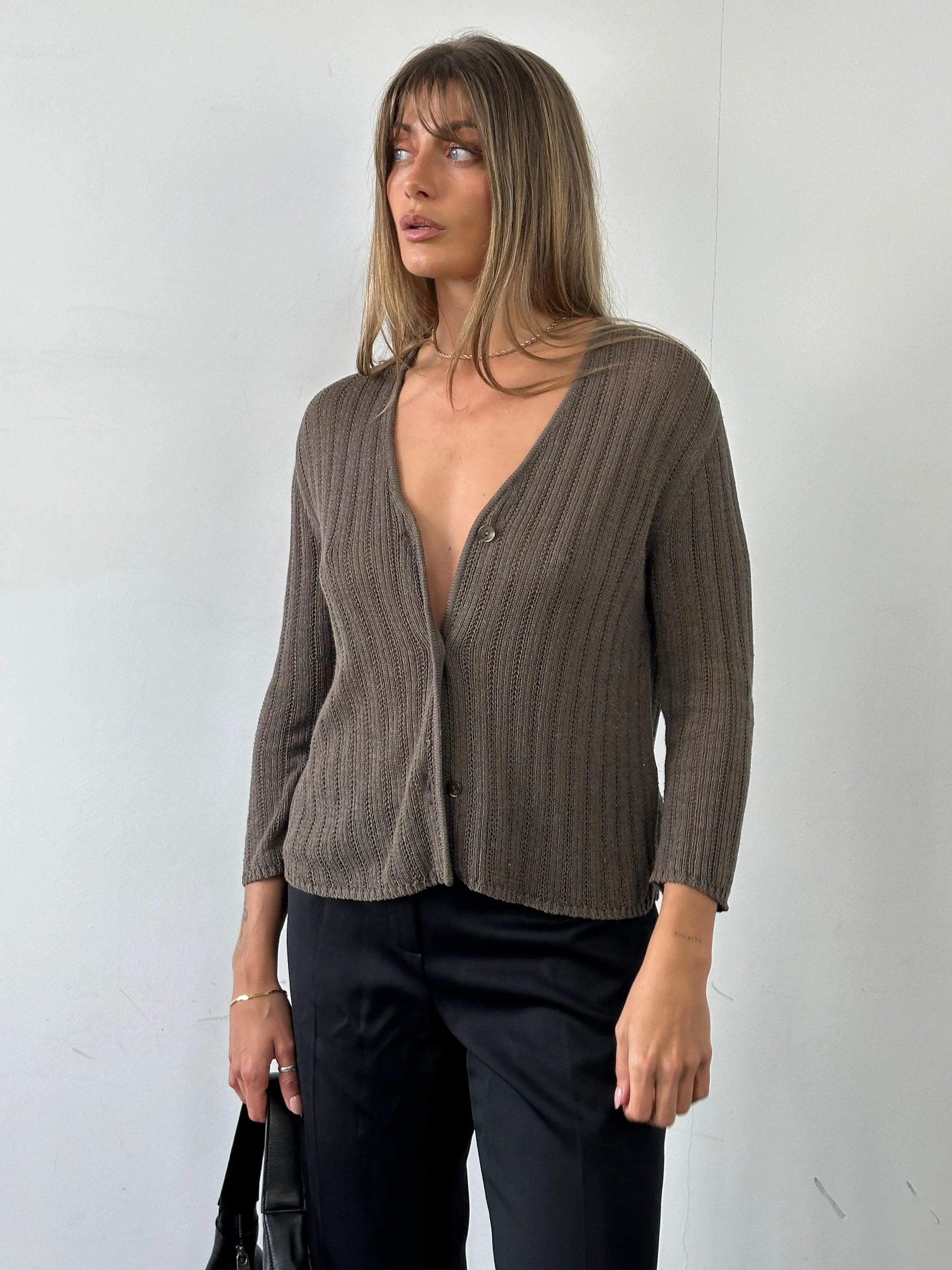 Max Mara Knitted Crochet Cardigan - M