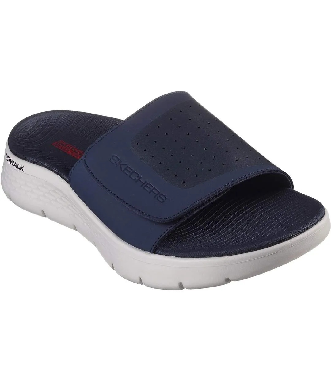 Mens go walk flex sandbar mules navy/red Skechers