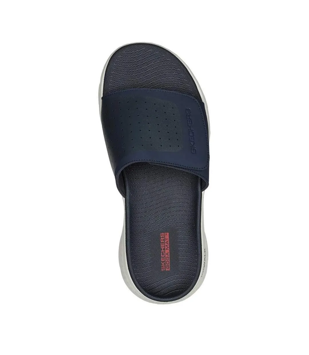 Mens go walk flex sandbar mules navy/red Skechers