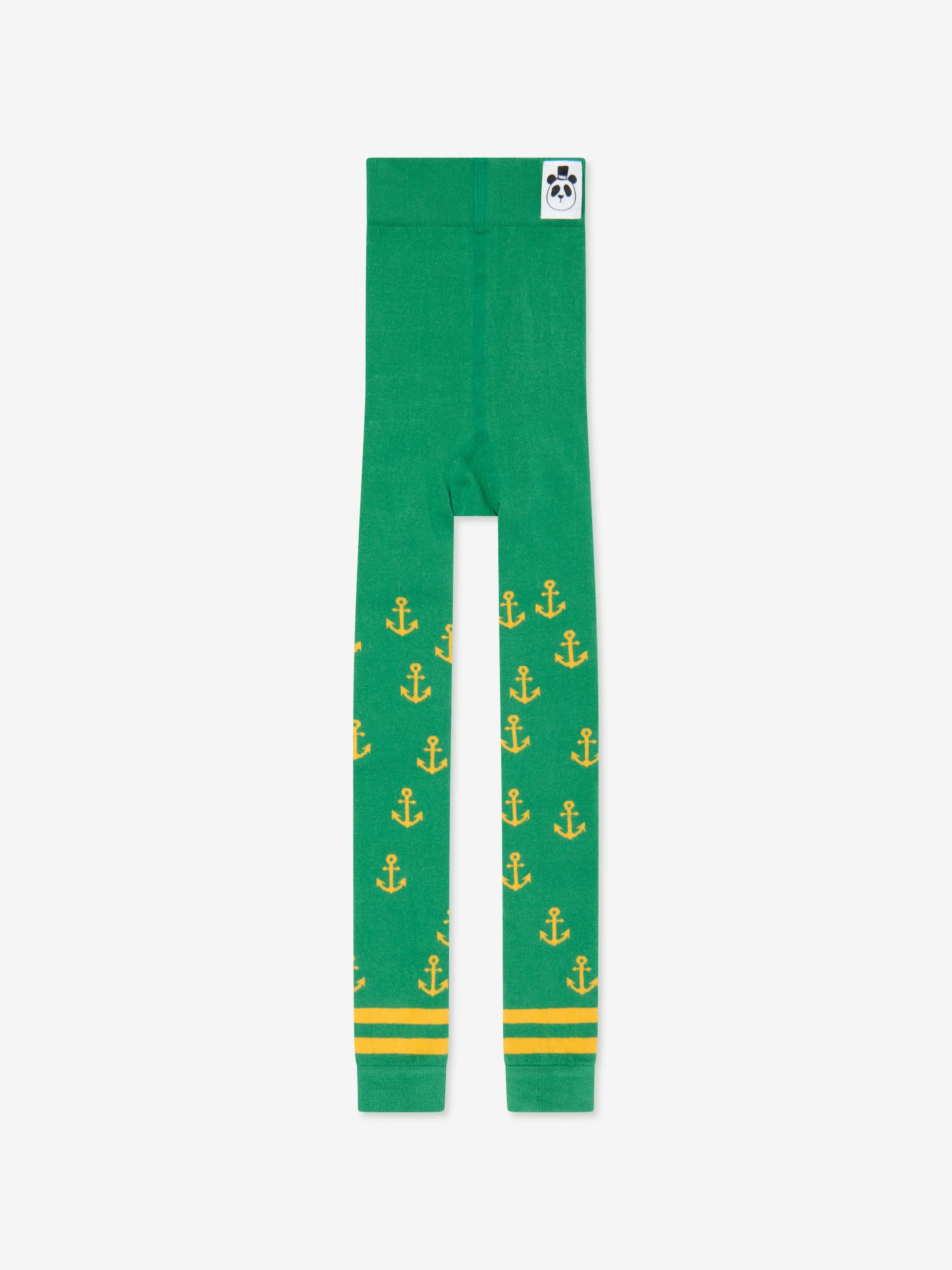 Mini Rodini Girls Anchor Print Leggings in Green