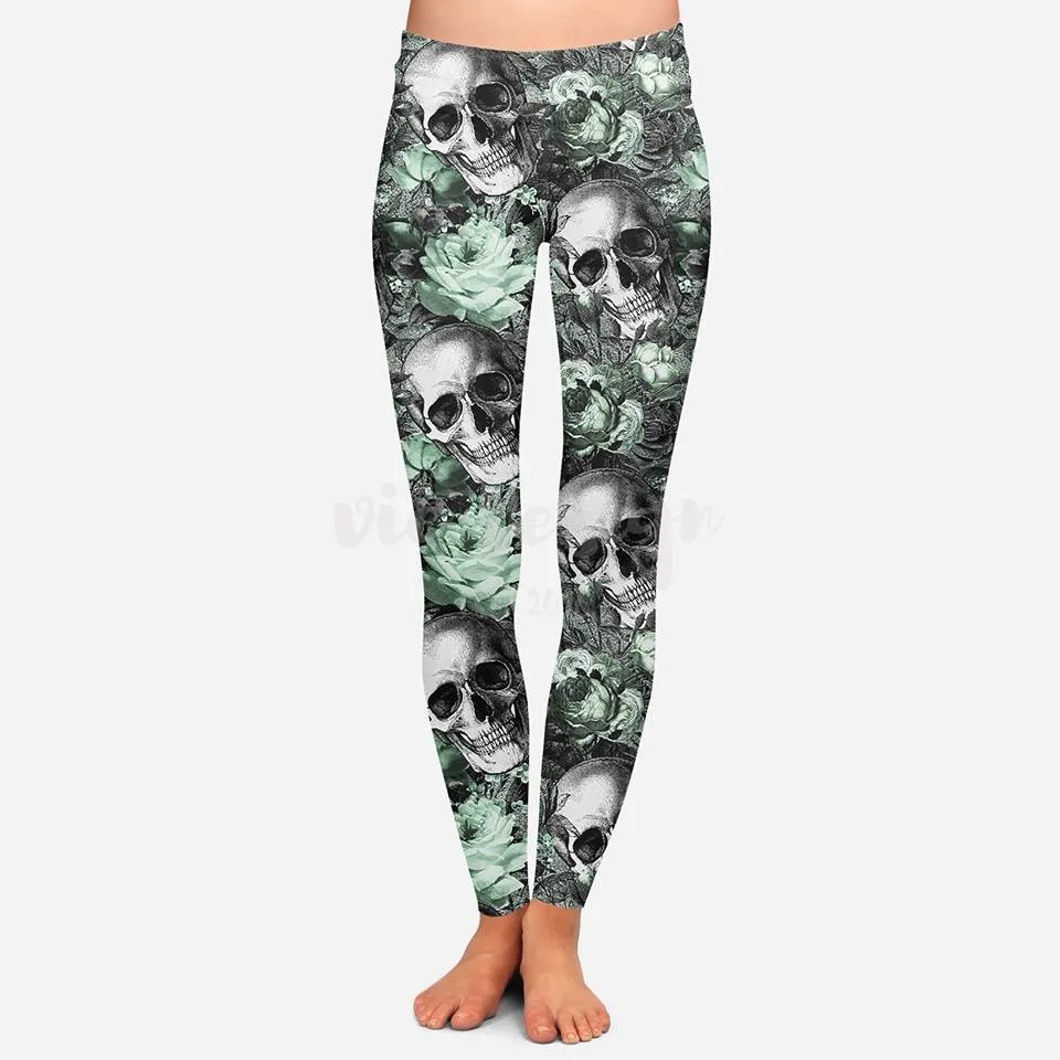 Mint Skull Leggings