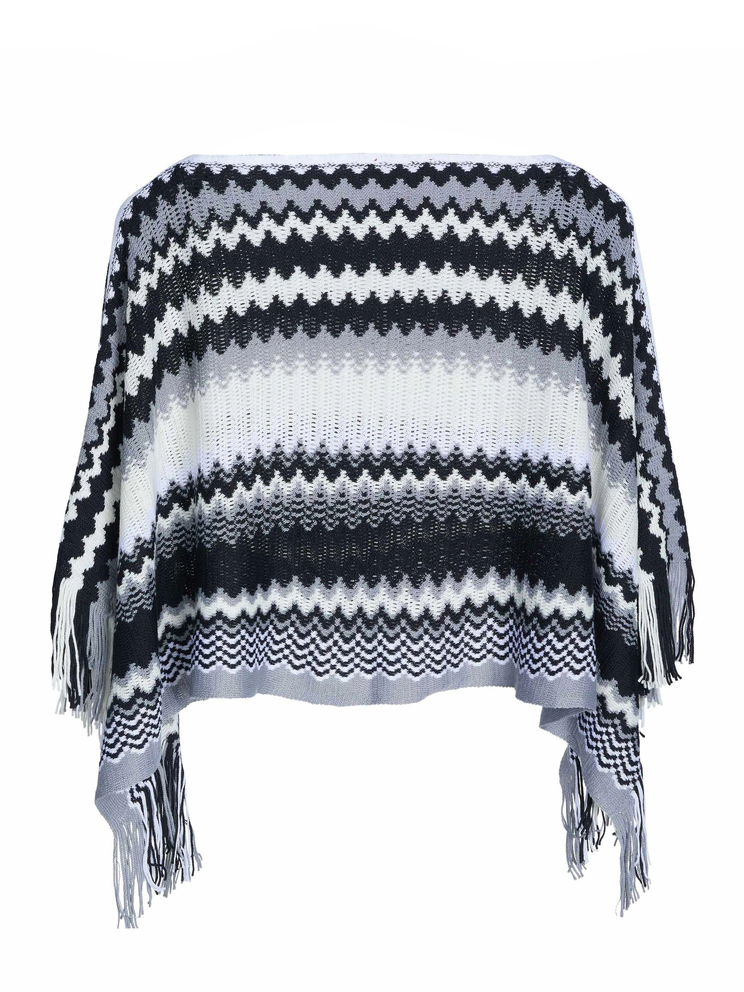 Missoni Schal/Poncho schwarz-weiss