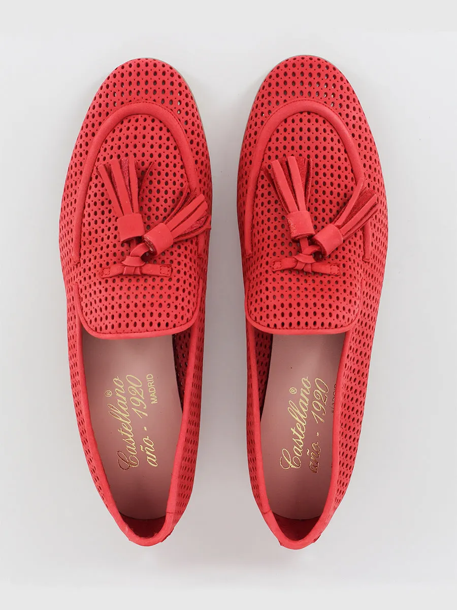 Mocasines Portovenero nobuck color rojo