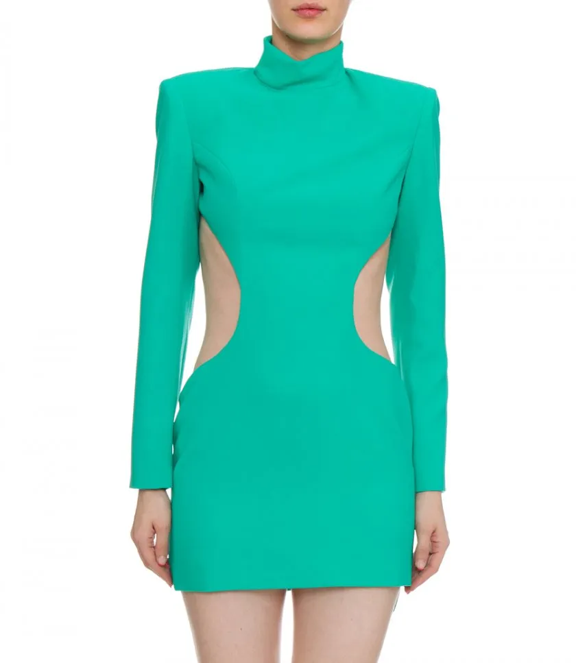 MONOTBACKLESS TURTLENECK MINI DRESS