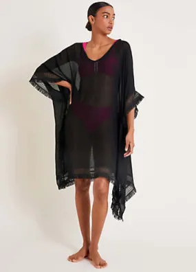 Monsoon Fringe Trim Poncho