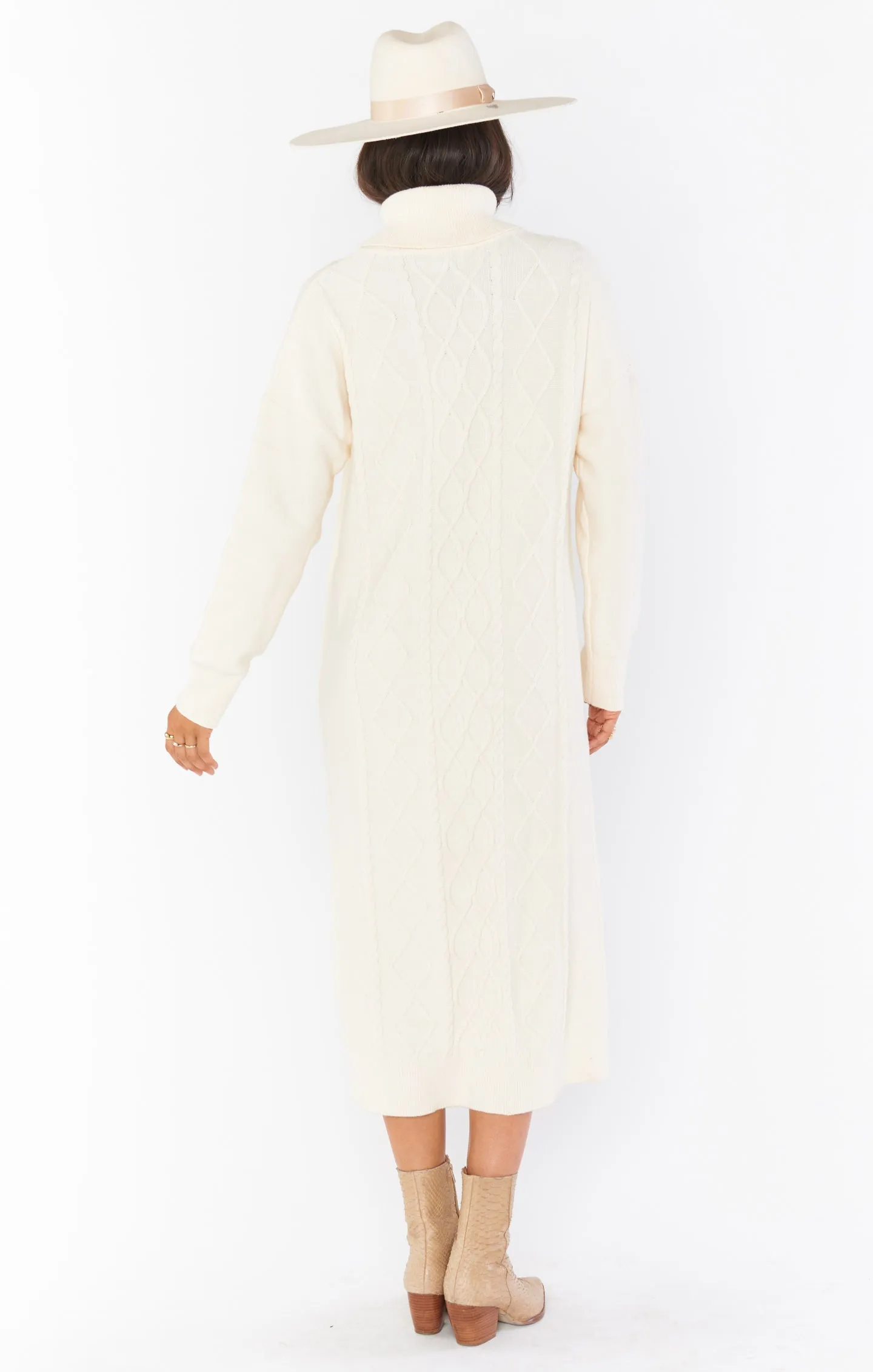 Montreal Midi Dress ~ Cream Cable Knit