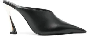 Mugler 95mm leather mules Black