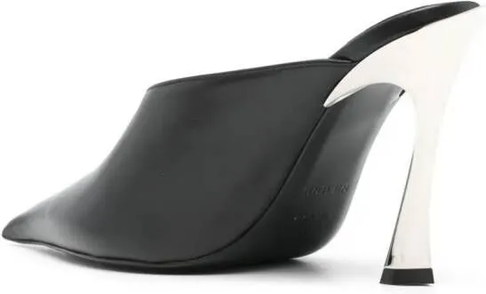 Mugler 95mm leather mules Black