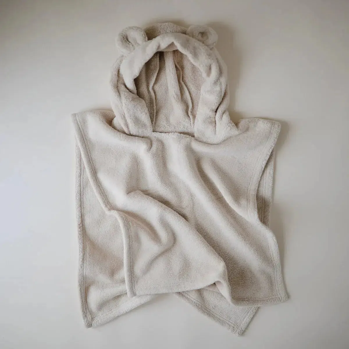 Mushie - Organic Cotton Bear Poncho Towel - Fog