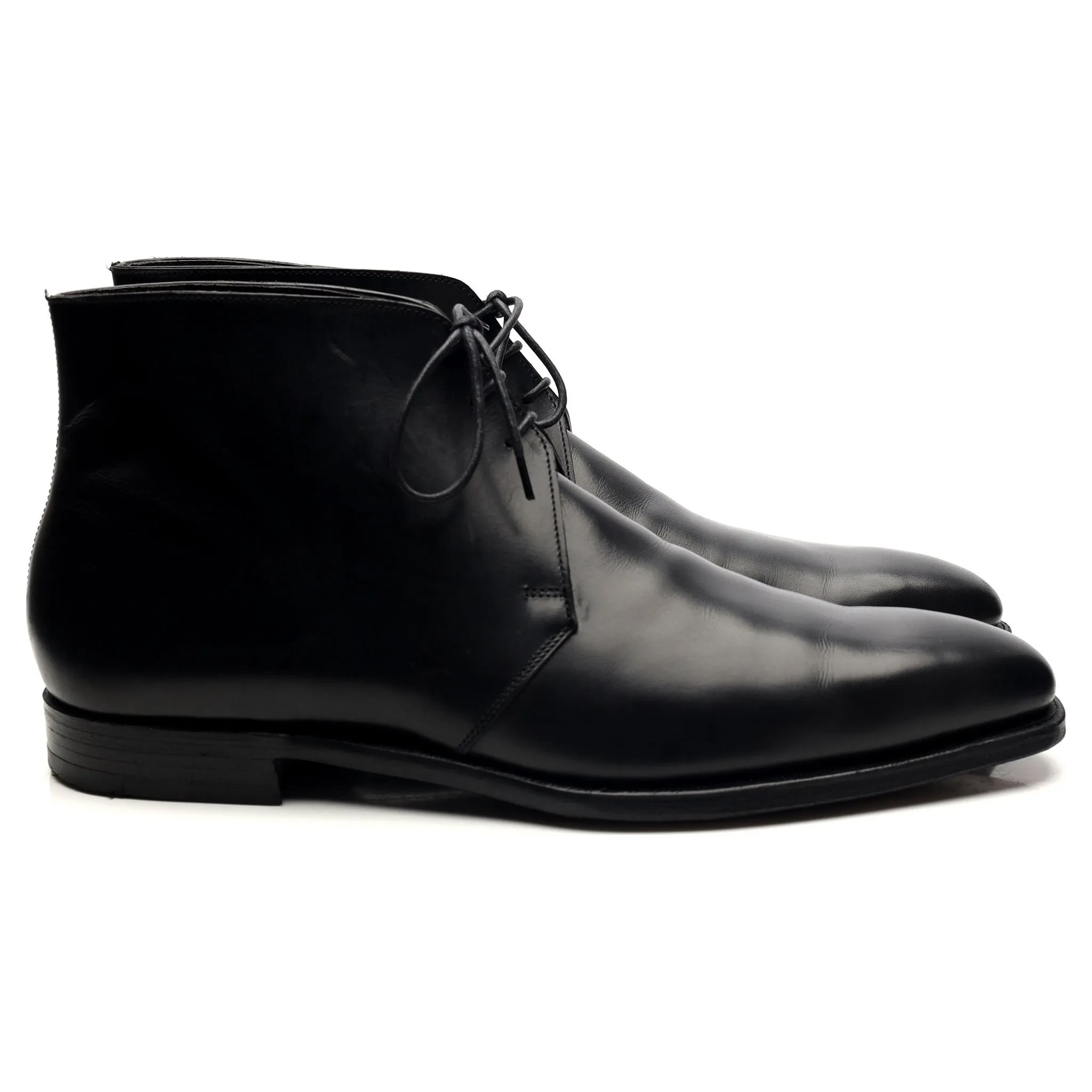 'Nathan' Black Leather Chukka Boots UK 9.5 E