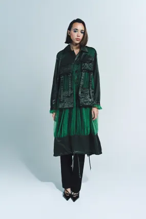 NOIR KEI NINOMIYA | NYLON TWILL TULLE COAT