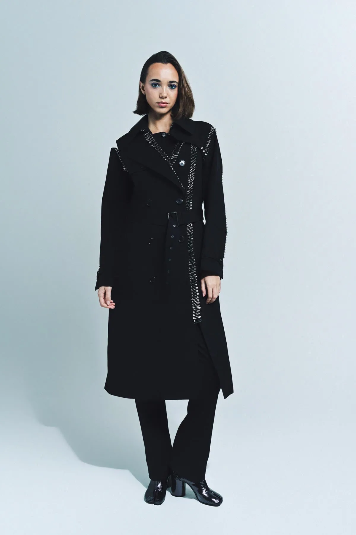 NOIR KEI NINOMIYA | WOOL SAFETY PIN COAT