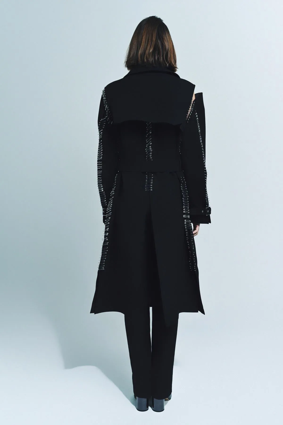 NOIR KEI NINOMIYA | WOOL SAFETY PIN COAT