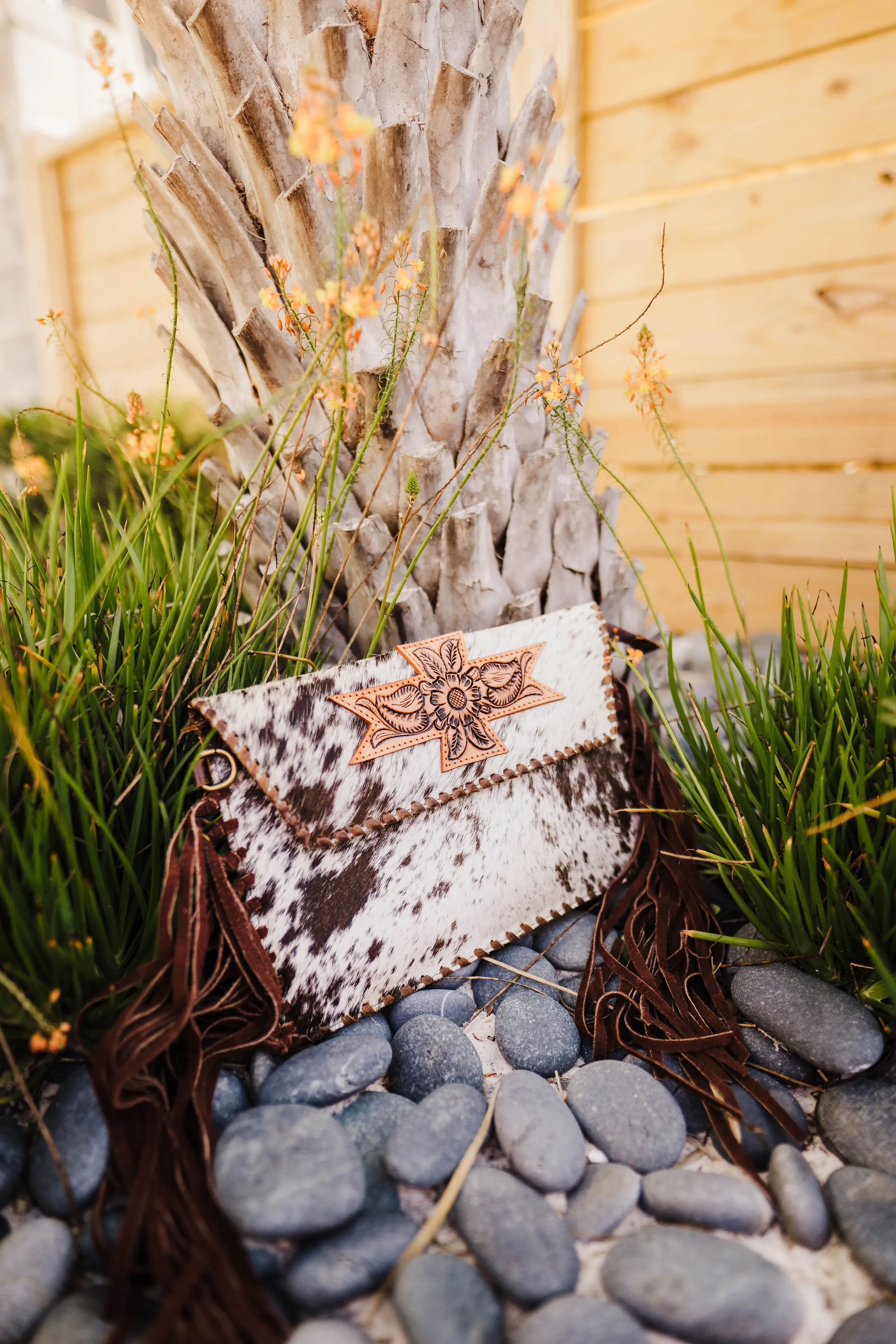 Ole Cross Pollination Hair on Hide Leather Fringe Clutch &/or Cross Body Purse