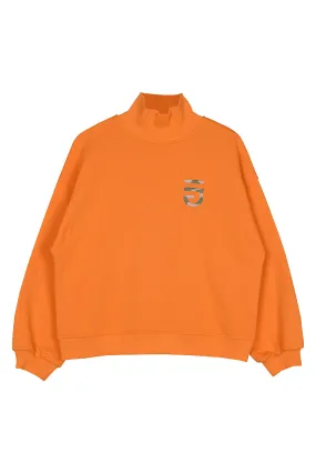 Oversize Turtleneck Sweatshirt Orange