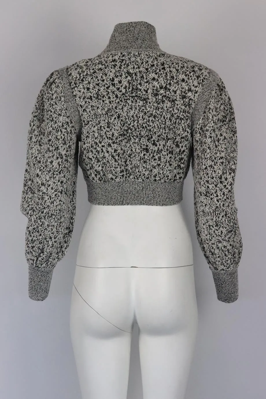 PACO RABANNE CROPPED COTTON BLEND TURTLENECK SWEATER MEDIUM