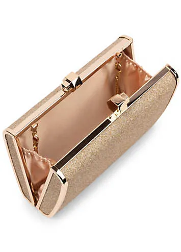 Paradox London Champagne Glitter ’Devica’ Box Clutch | Grattan