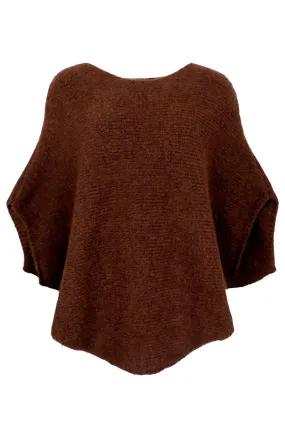 Pella Boucle Poncho 1137 | Coffee | Strik fra Black Colour