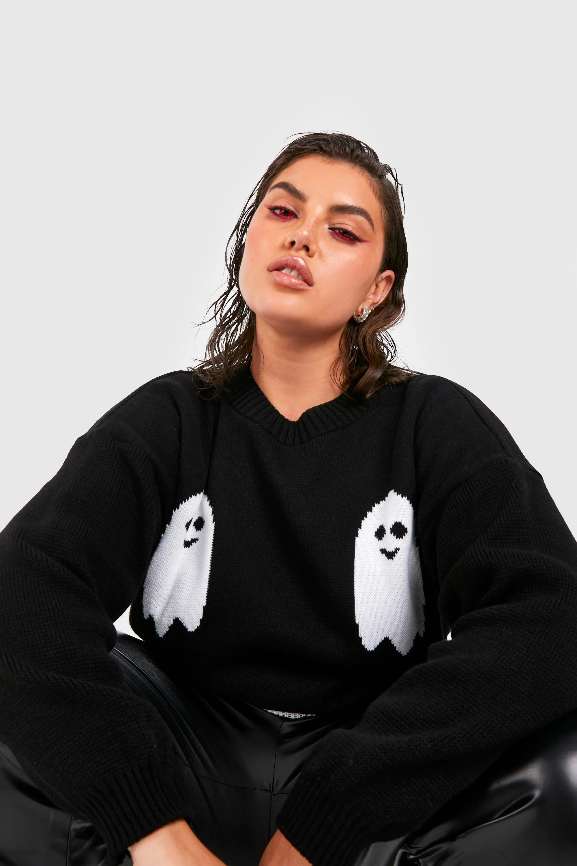 Plus Ghost Halloween Sweater