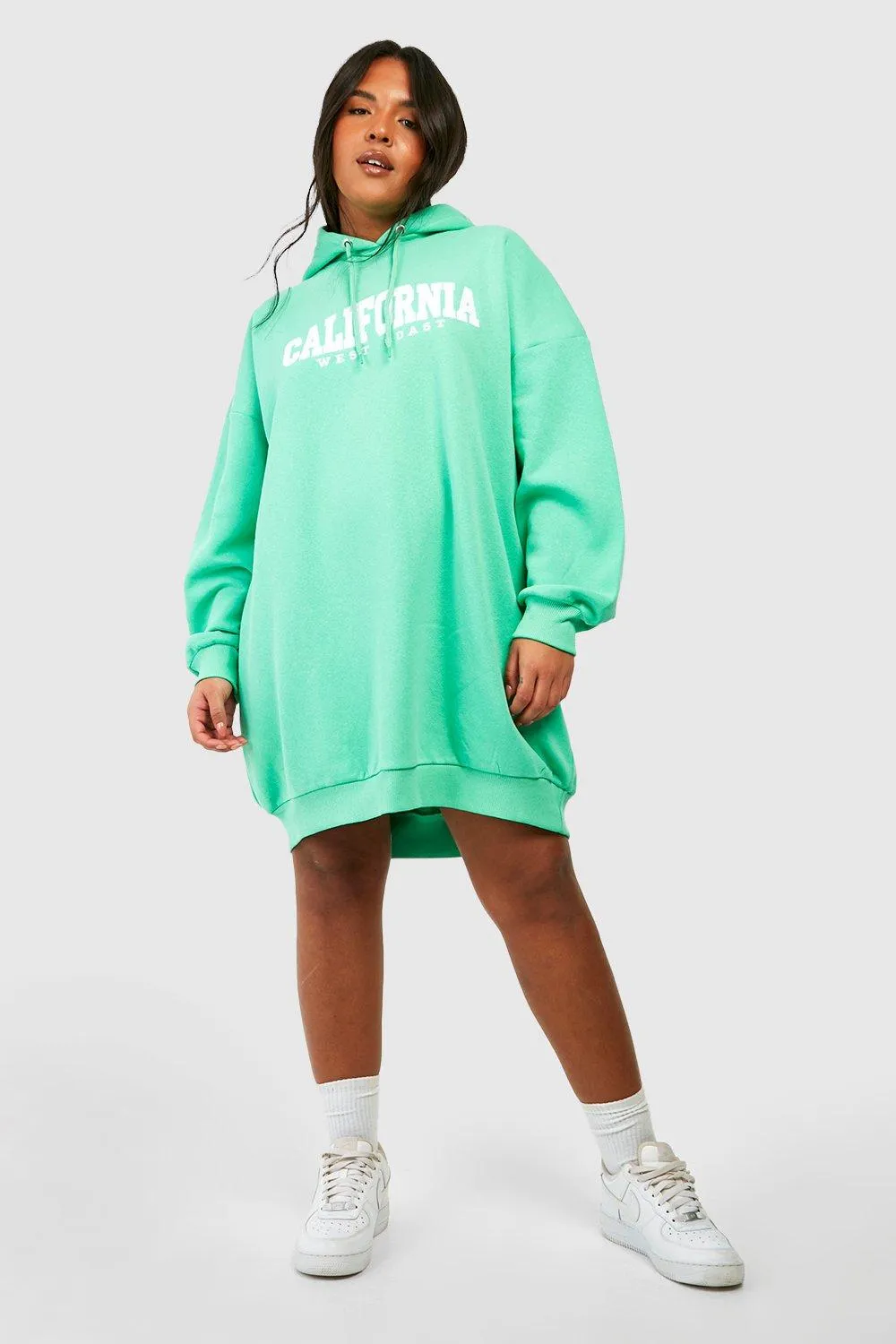 Plus Hooded California Sweater Dress