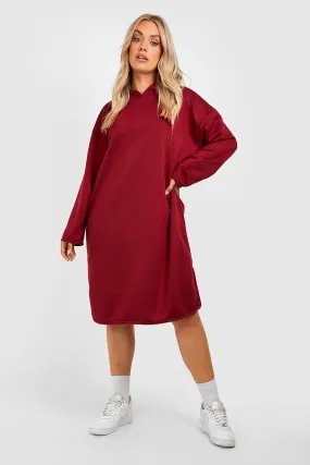 Plus Oversized Longline Hooded Sweater Dress