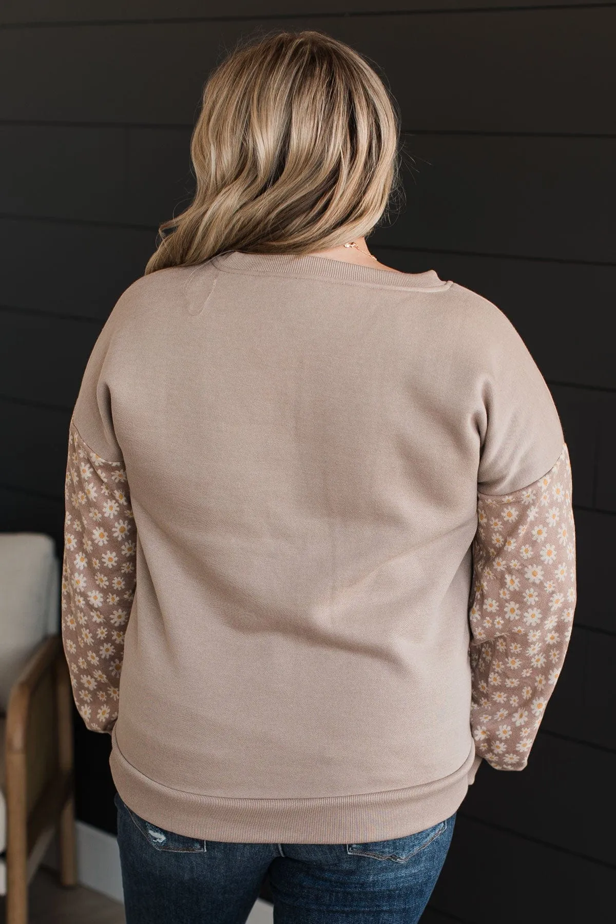 Precious Days Crew Neck Pullover- Mocha