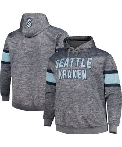 Profile Men's NHL Seattle Kraken Big & Tall Stripe Pullover Hoodie