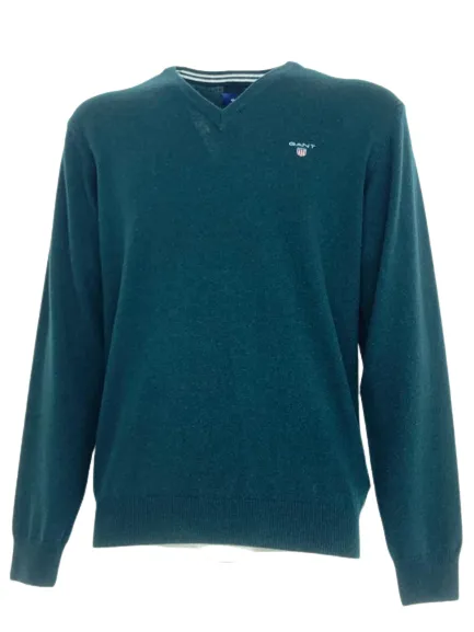 PULLOVER UOMO VERDE 100% LANA