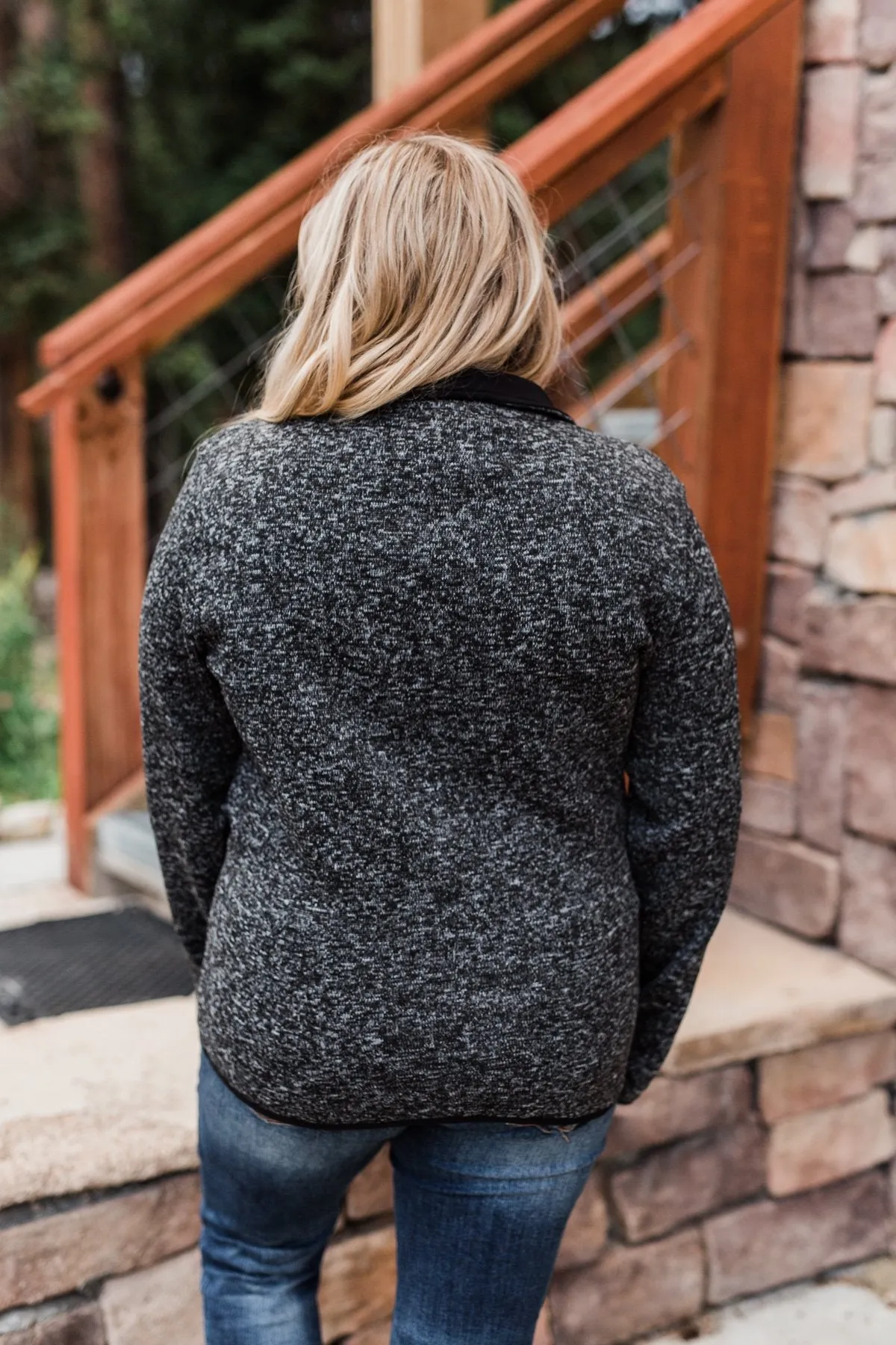 Pulse Exclusive Quarter Button Pullover- Charcoal