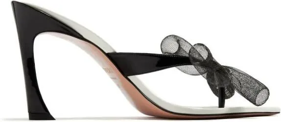 Pīferi Nea 85mm mesh-bow mules Black