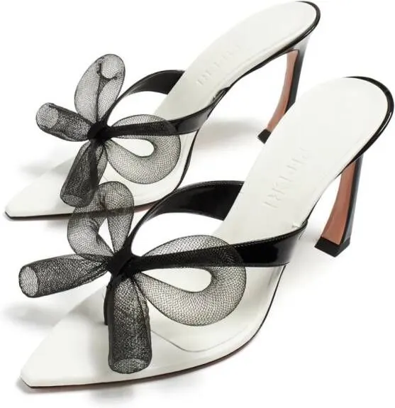 Pīferi Nea 85mm mesh-bow mules Black