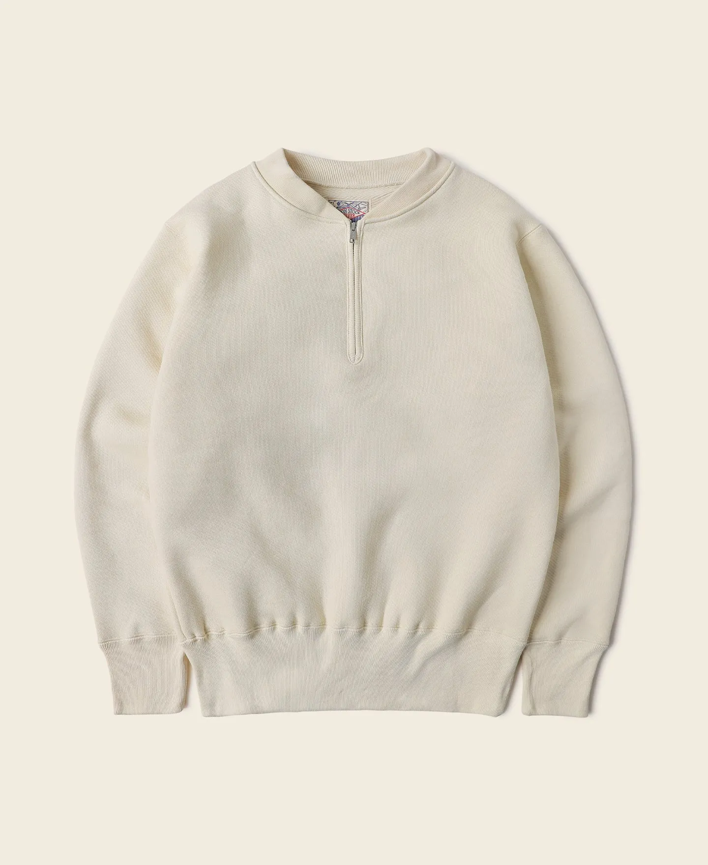 Racing Half-Zip Heavyweight Fleece Sweatshirt - Apricot