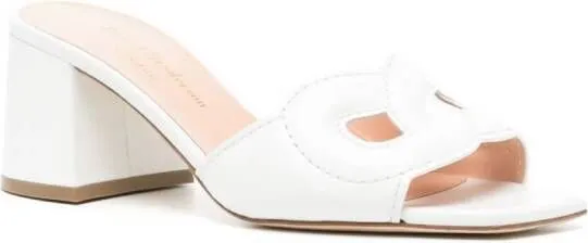 Rupert Sanderson Laguna 70mm leather mules White