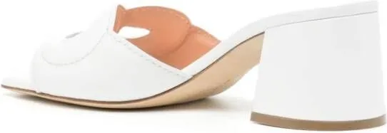 Rupert Sanderson Laguna 70mm leather mules White