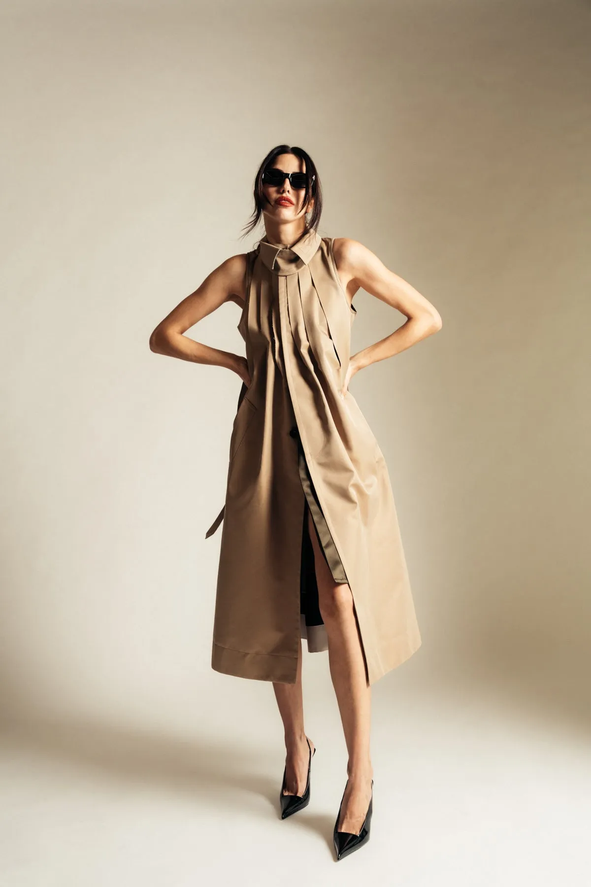 SACAI | GABARDINE COAT DRESS